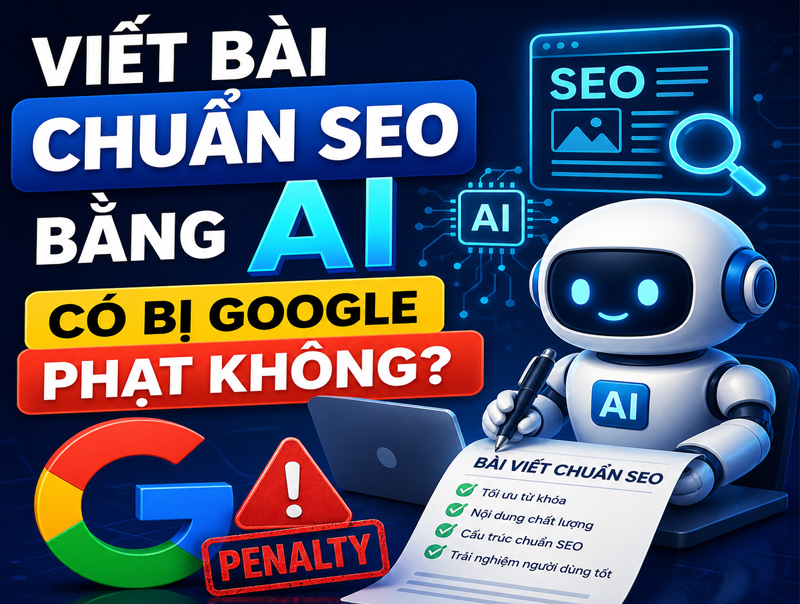 Viết bài chuẩn SEO bằng AI cho web có bị Google phạt không